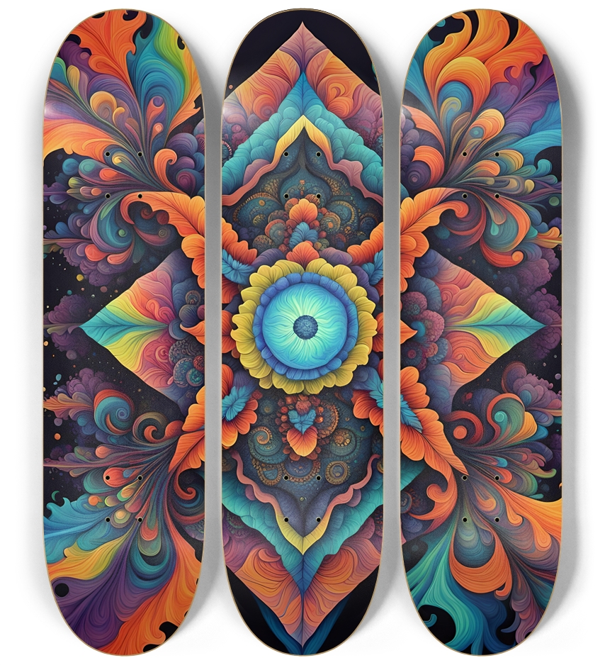 Airbrush Fractal #34 3 Deck Wall Series