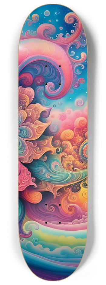 Airbrush Fractal #51 #3 8-1/4 Skateboard Deck