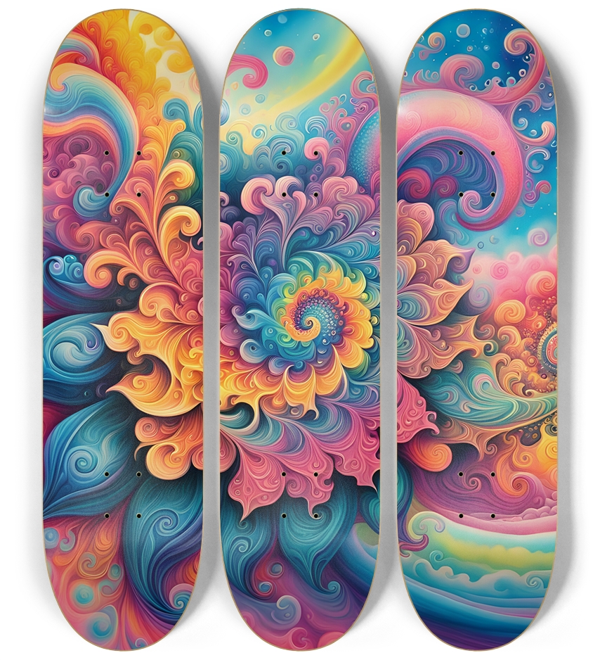 Airbrush Fractal #51 3 Deck Wall Series