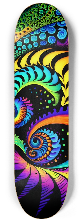 Airbrush Fractal #44 #3 8-1/4 Skateboard Deck