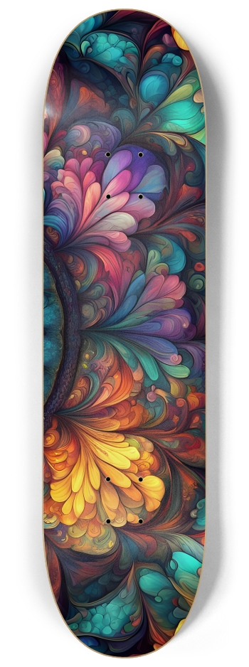 Airbrush Fractal #63 #3 8-1/4 Skateboard Deck