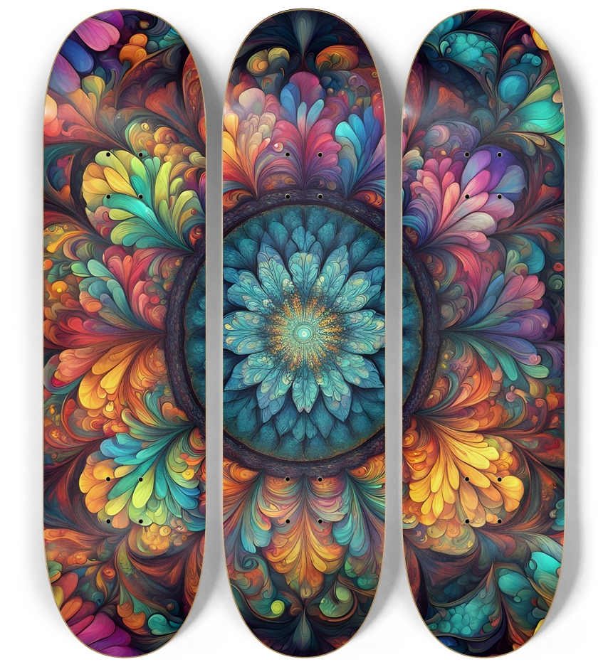Airbrush Fractal #63 3 Deck Wall Series