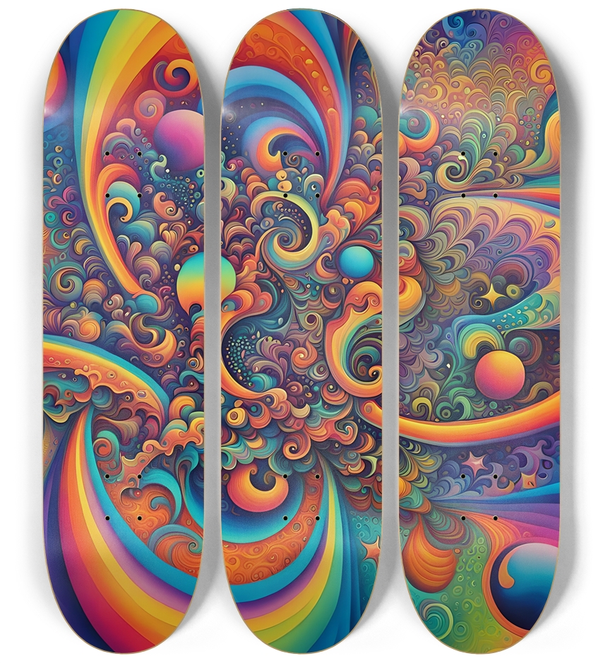 Airbrush Fractal #54 3 Deck Wall Series