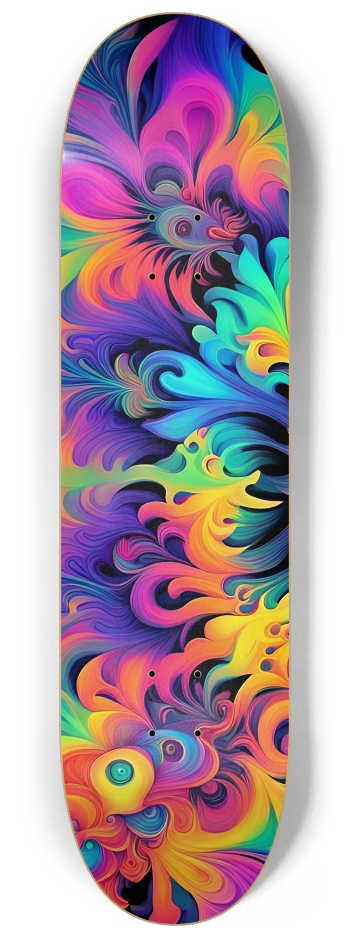 Airbrush Fractal #41 #1 8-1/4 Skateboard Deck