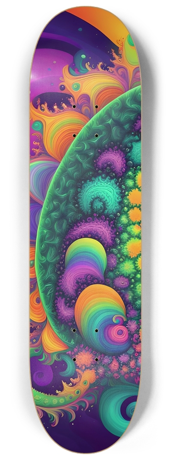 Airbrush Fractal #64 #1 8-1/4 Skateboard Deck