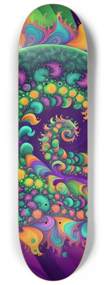 Airbrush Fractal #64 #2 8-1/4 Skateboard Deck
