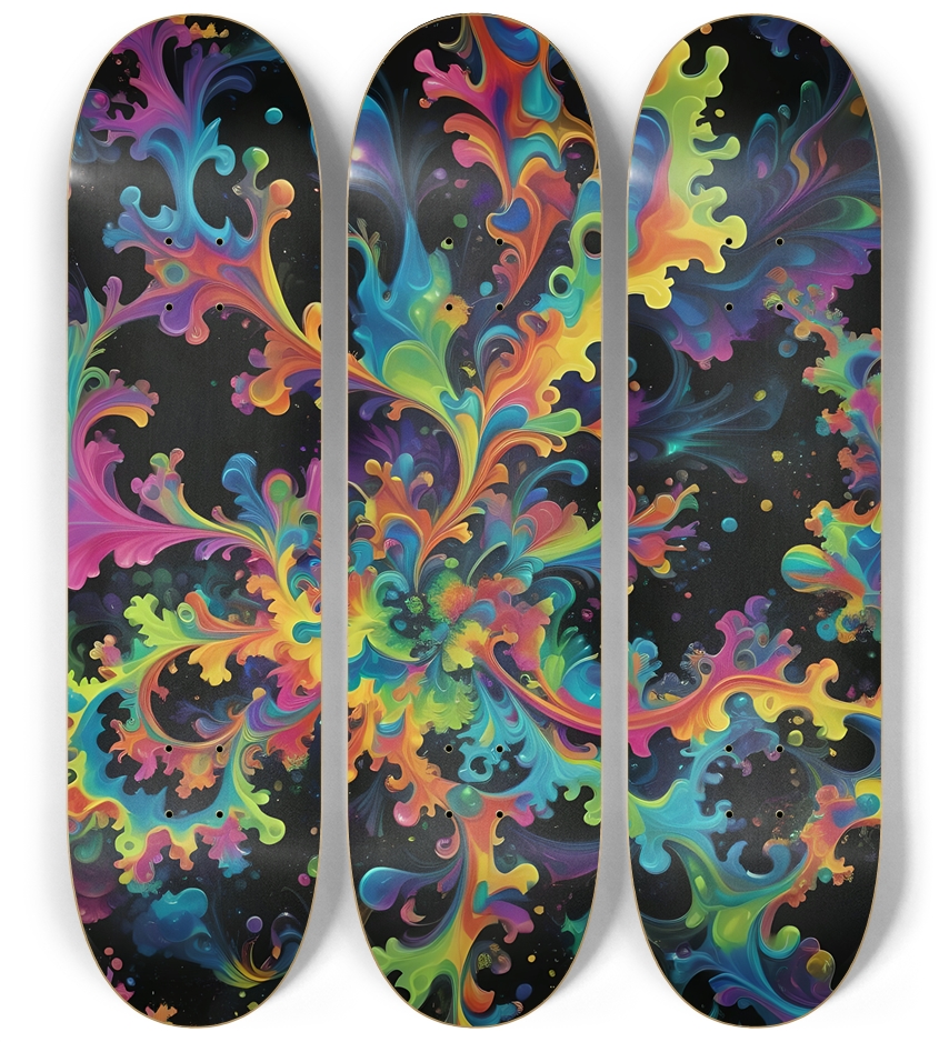 Airbrush Fractal #39 3 Deck Wall Series