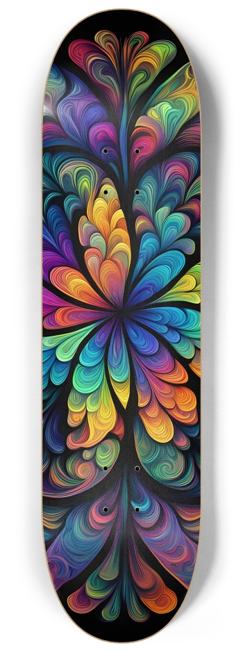 Airbrush Fractal #67 #2 8-1/4 Skateboard Deck