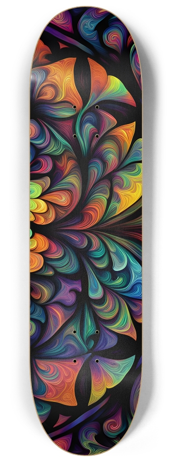 Airbrush Fractal #67 #3 8-1/4 Skateboard Deck