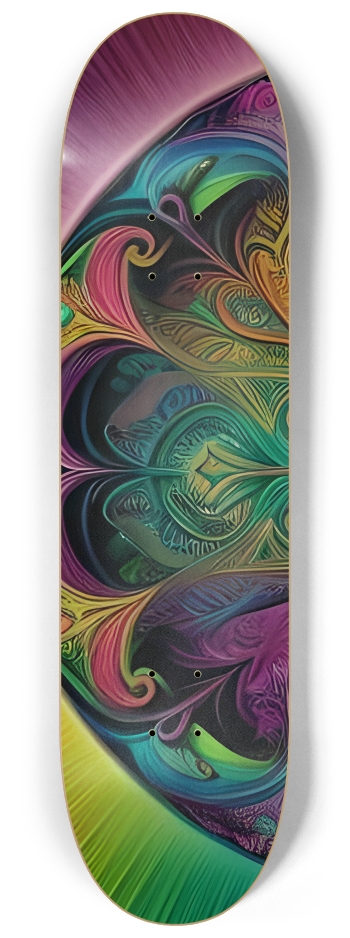 Airbrush Fractal #45 #1 8-1/4 Skateboard Deck