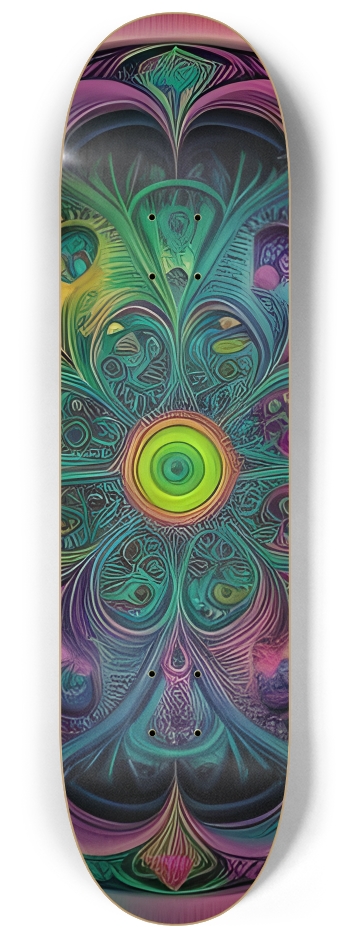 Airbrush Fractal #45 #2 8-1/4 Skateboard Deck