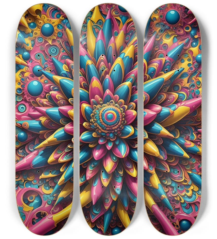 Airbrush Fractal #50 3 Deck Wall Series