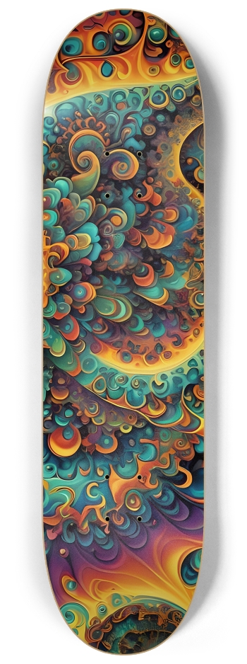 Airbrush Fractal #49 #3 8-1/4 Skateboard Deck