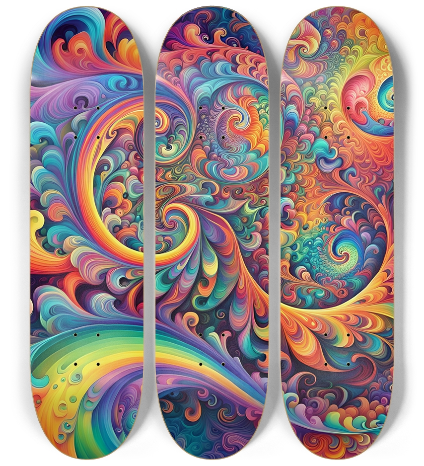 Airbrush Fractal #62 3 Deck Wall Series