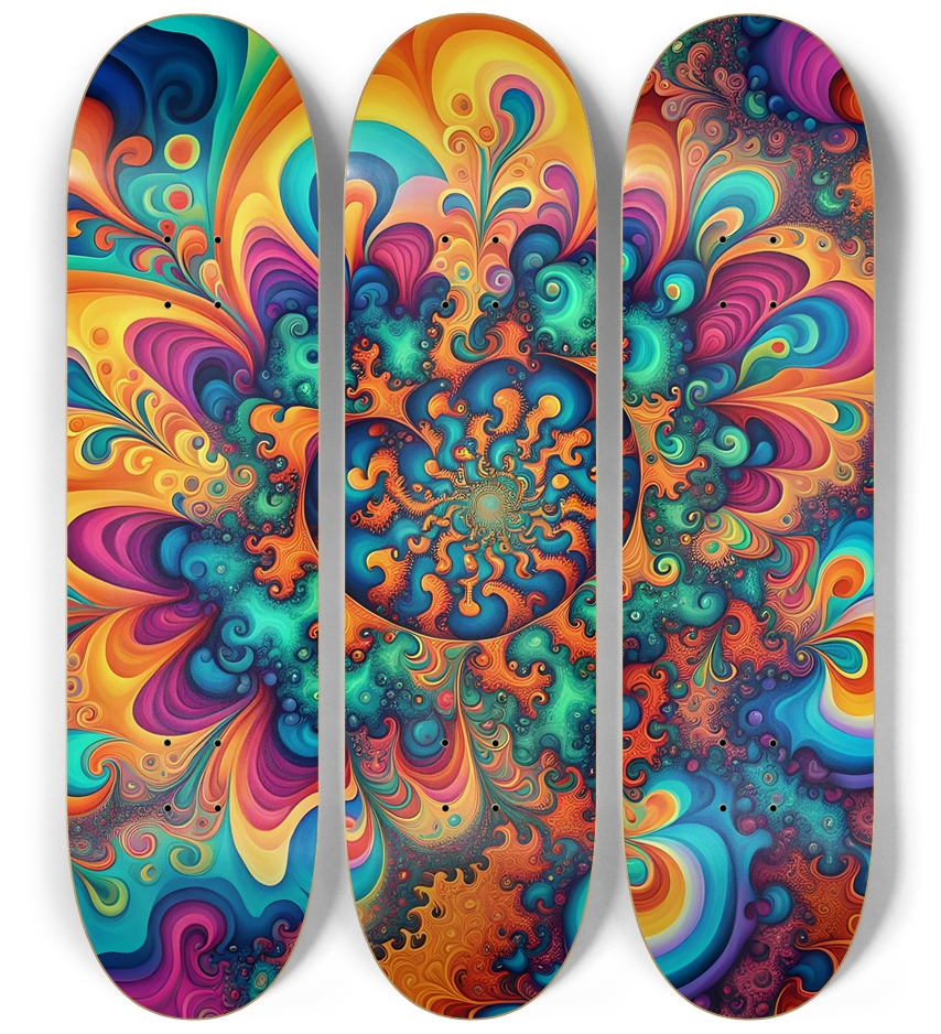 Airbrush Fractal #46 3 Deck Wall Series