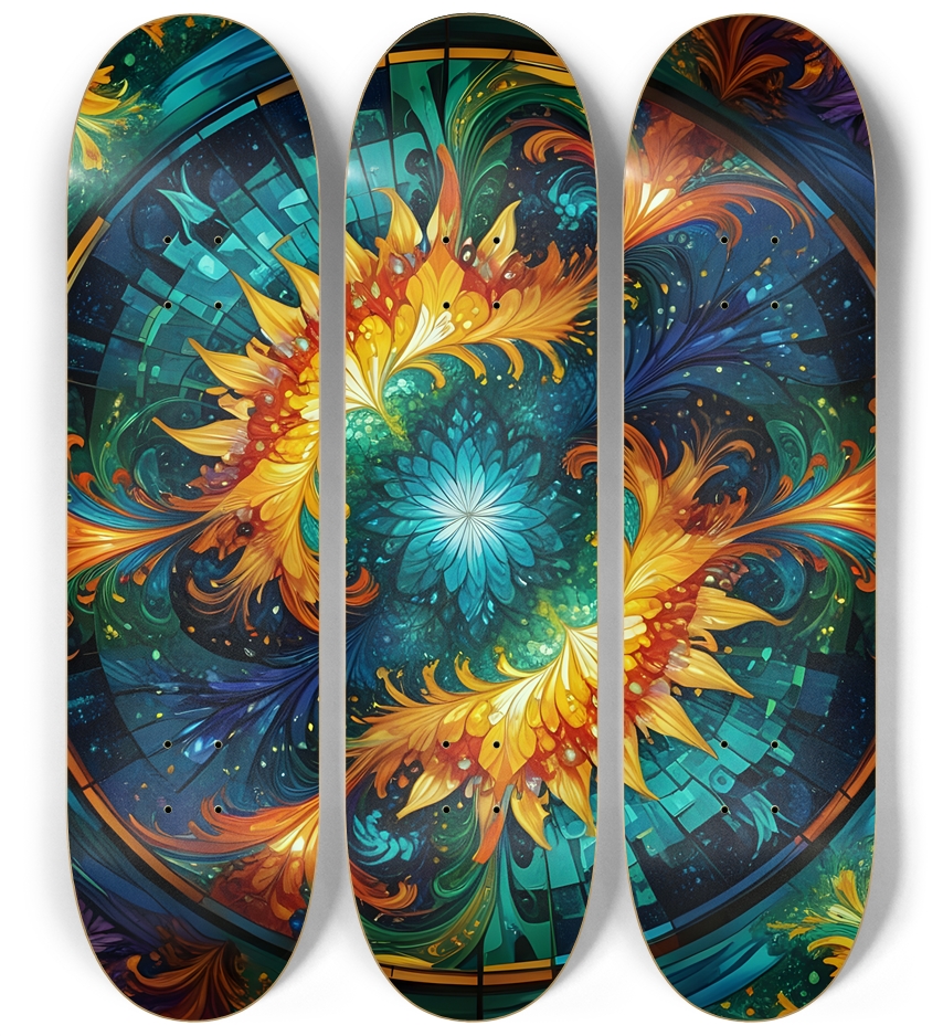Airbrush Fractal #68 3 Deck Wall Series