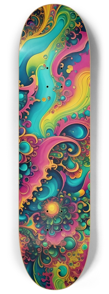 Airbrush Fractal #55 #3 8-1/4 Skateboard Deck