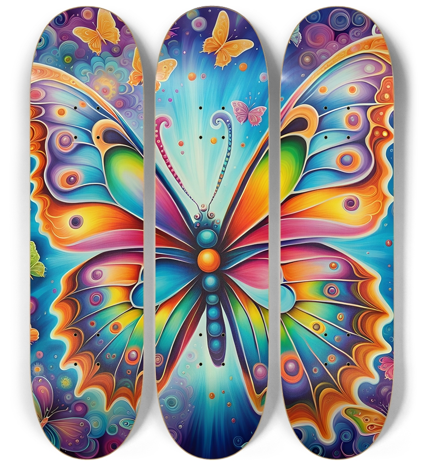 Airbrush Butterflies #7 3 Deck Wall Series