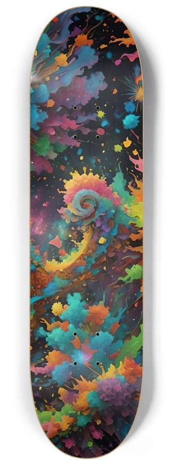 Airbrush Fractal #82 #3 8-1/4 Skateboard Deck