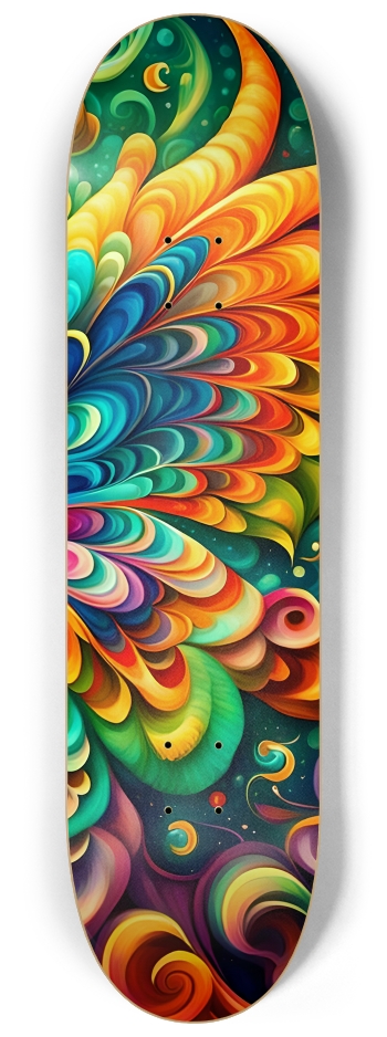 Airbrush Fractal Butterfly #3 #3 8-1/4 Skateboard Deck