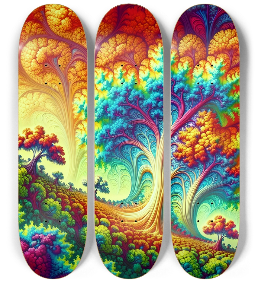 Psychedelic Airbrush Mandelbrot Fractal Trees #1