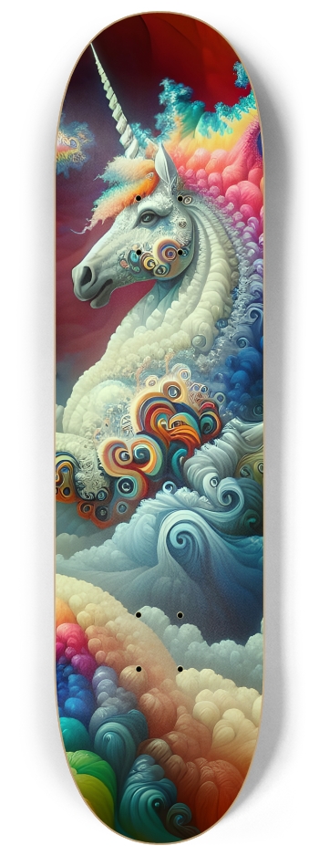 Airbrush Mandelbrot Fractal Unicorn #1 #2 8-1/4 Skateboard Deck
