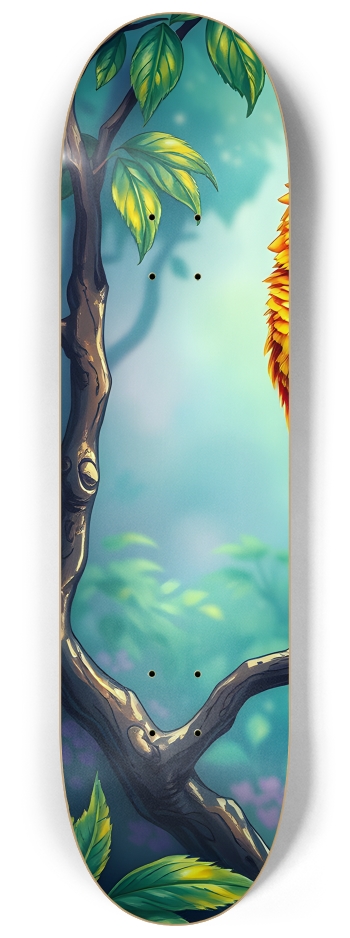 Airbrush Bird in Tree #13 #1 8-1/4 Skateboard Deck
