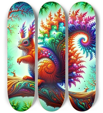 Psychedelic Airbrush Mandelbrot Fractal Squirrel in Tree #1