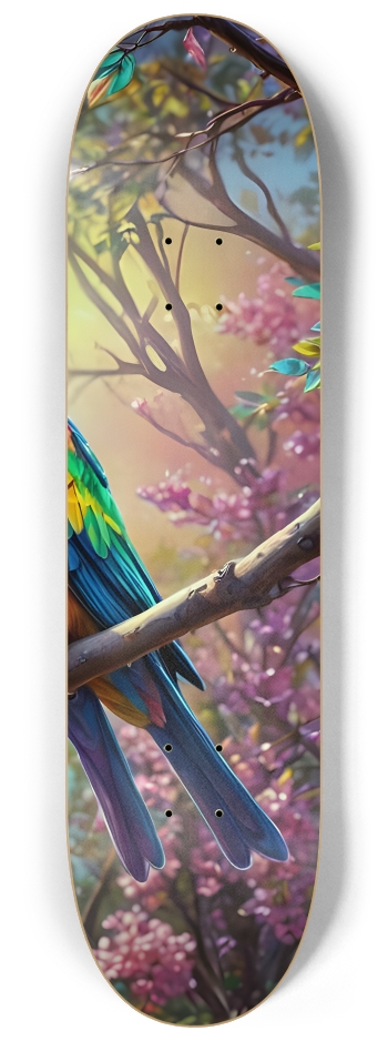 Airbrush Bird in Tree #14 #3 8-1/4 Skateboard Deck