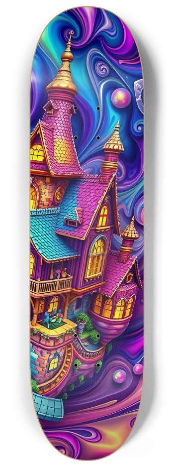 Psychedelic Airbrush Mansion #3 #3 8-1/4 Skateboard Deck