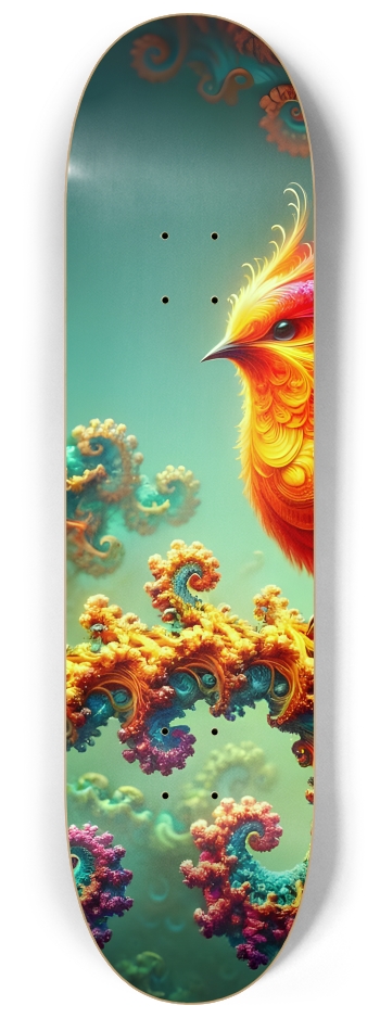 Psychedelic Airbrush Mandelbrot Fractal Bird in Tree #2 #1