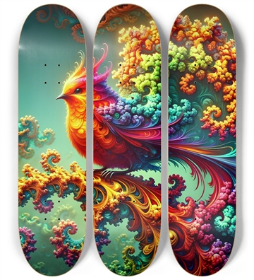 Psychedelic Airbrush Mandelbrot Fractal Bird in Tree #2