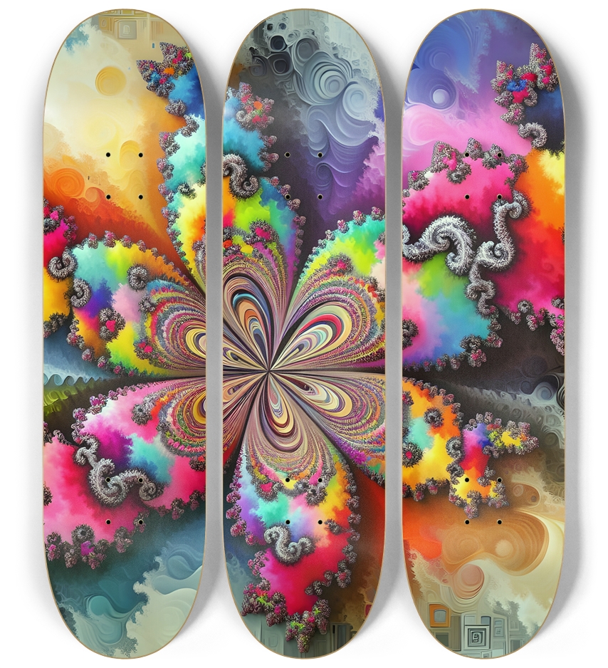 Airbrush Mandelbrot Fractal #1 3 Deck Wall Series
