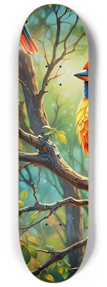 Airbrush Bird in Tree #12 #1 8-1/4 Skateboard Deck