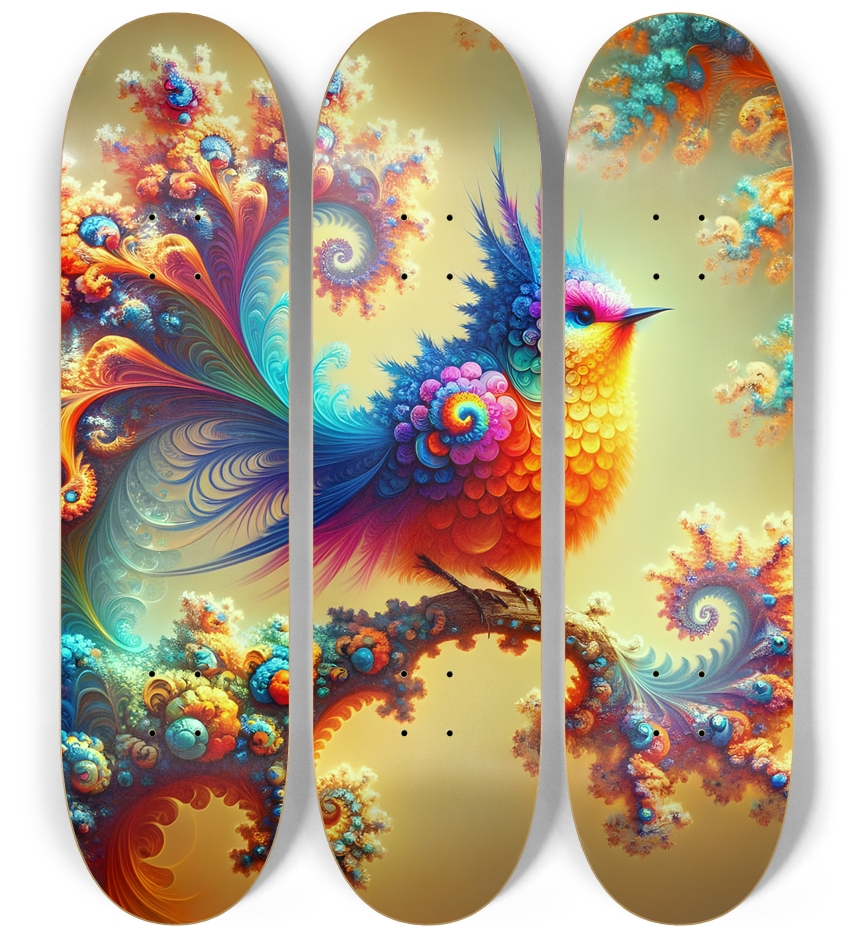 Psychedelic Airbrush Mandelbrot Fractal on Branch #3 3 Deck Wall Series