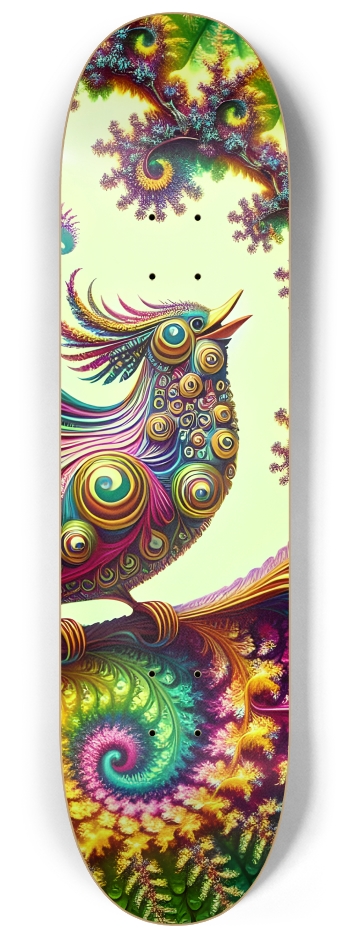 Psychedelic Airbrush Mandelbrot Fractal Bird in Tree #1 #3