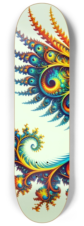 Psychedelic Airbrush Mandelbrot Fractal on Branch #1 #1 8-1/4 Skateboard Deck