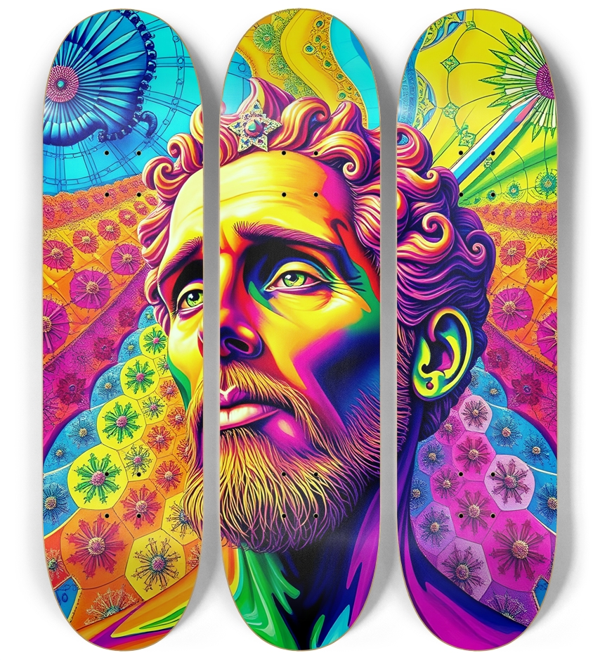 Psychedelic Airbrush Man #1 3 Deck Wall Series