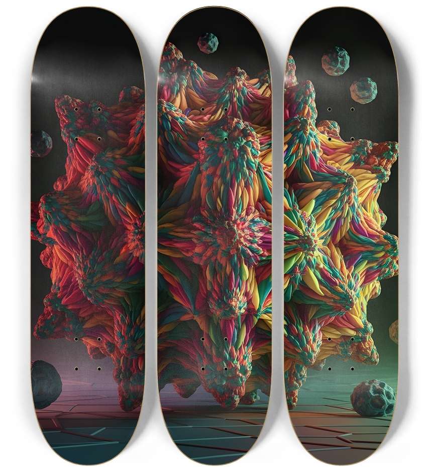 Airbrush Fractal #85 3 Deck Wall Series