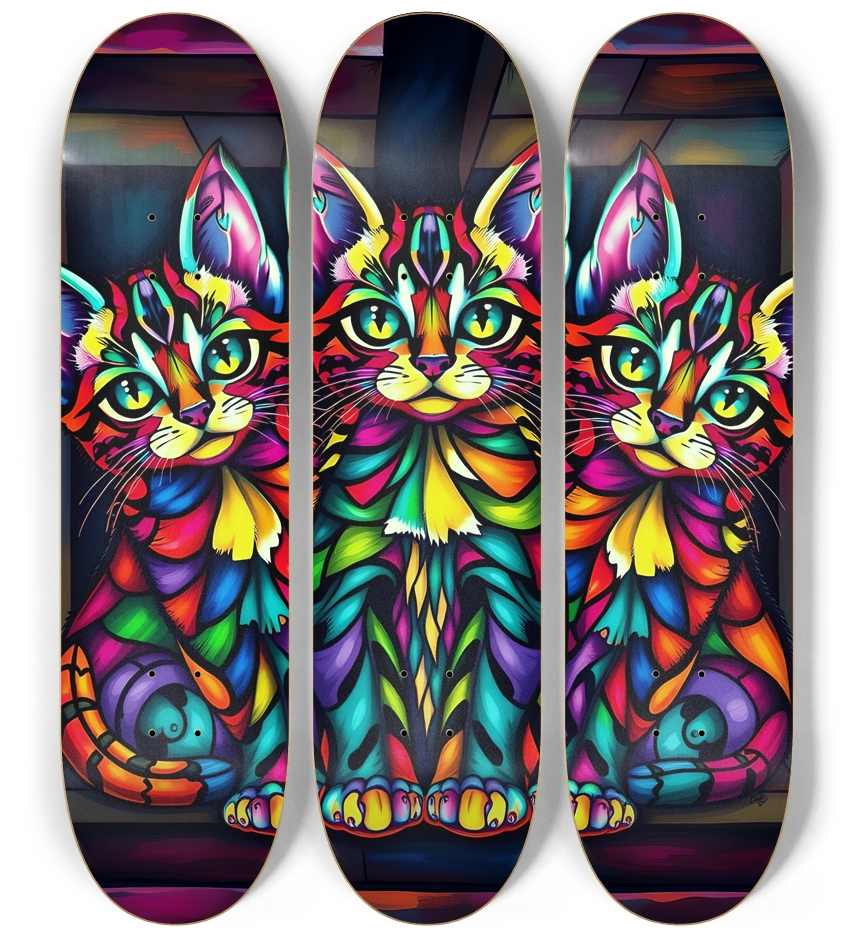 Airbrush Kittens #7 3 Deck Wall Series