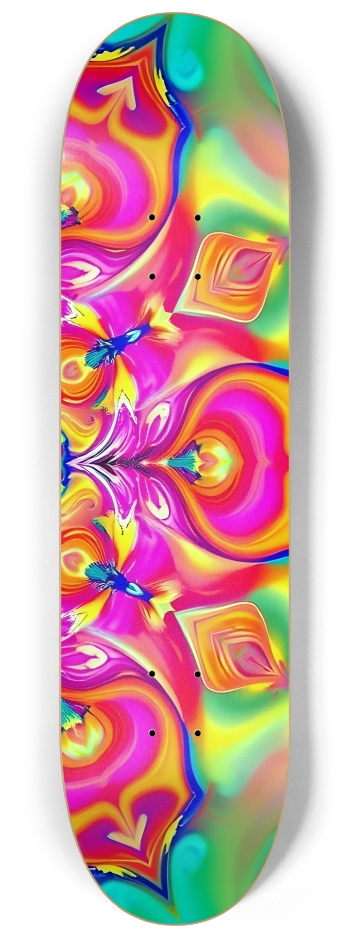 Airbrush Fractal Flower #2 #3 8-1/4 Skateboard Deck
