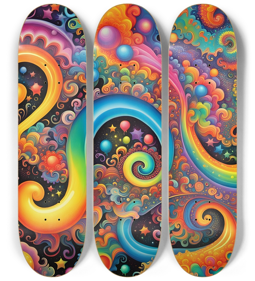 Airbrush Fractal #78 3 Deck Wall Series