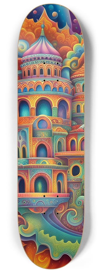 Psychedelic Airbrush Mansion #6 #2 8-1/4 Skateboard Deck