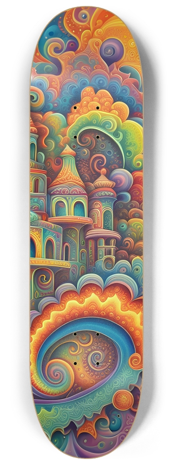 Psychedelic Airbrush Mansion #6 #3 8-1/4 Skateboard Deck