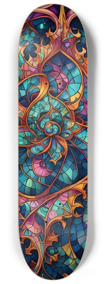 Airbrush Fractal #75 #2 8-1/4 Skateboard Deck