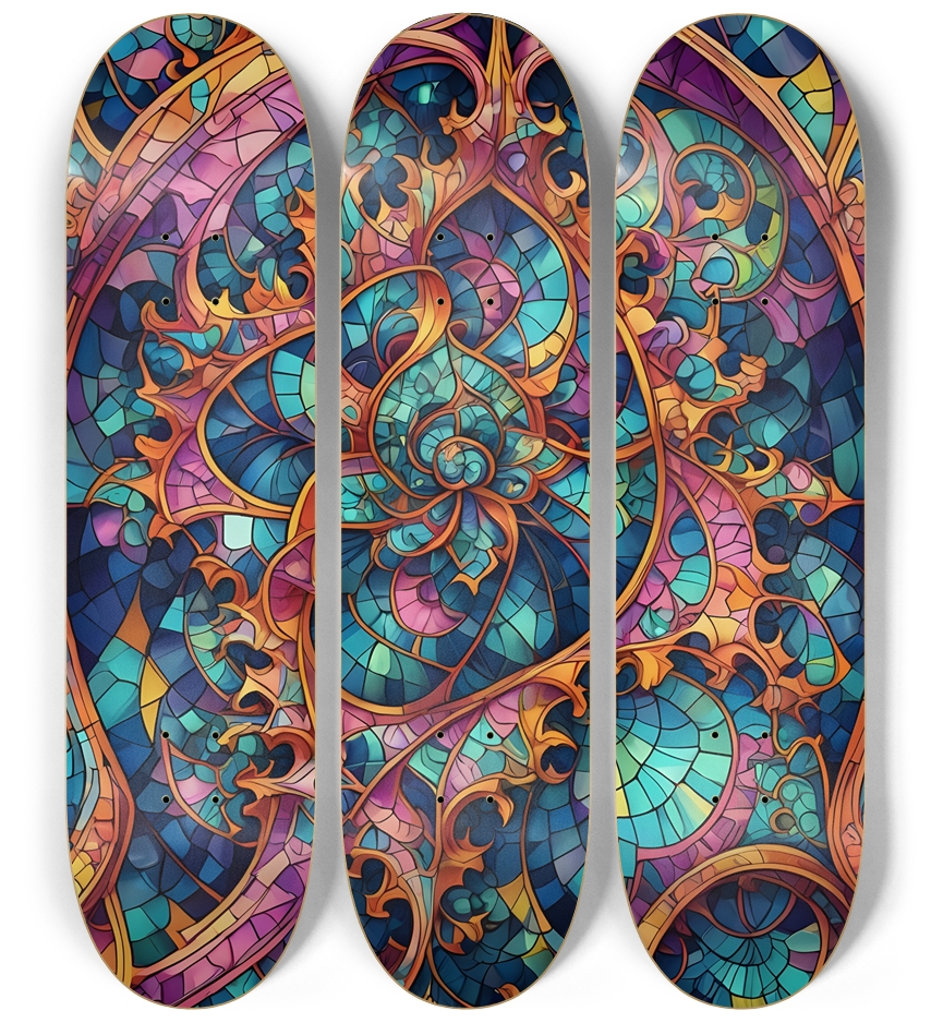 Airbrush Fractal #75 3 Deck Wall Series