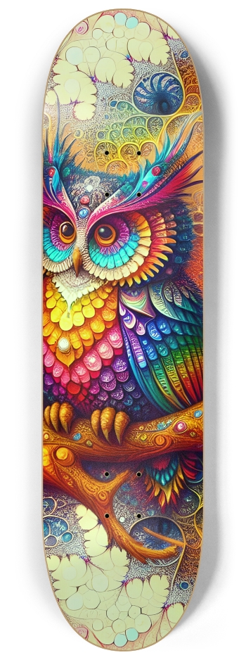 Psychedelic Airbrush Mandelbrot Fractal Owls in Tree #1 #3