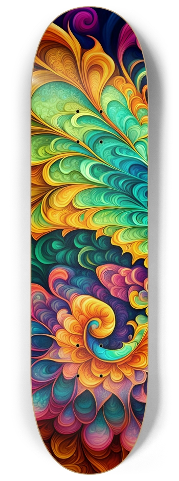 Airbrush Fractal Butterfly #2 #1 8-1/4 Skateboard Deck