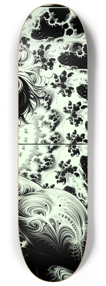 B&W Fractal Man #57 #3 8-1/4 Skateboard Deck
