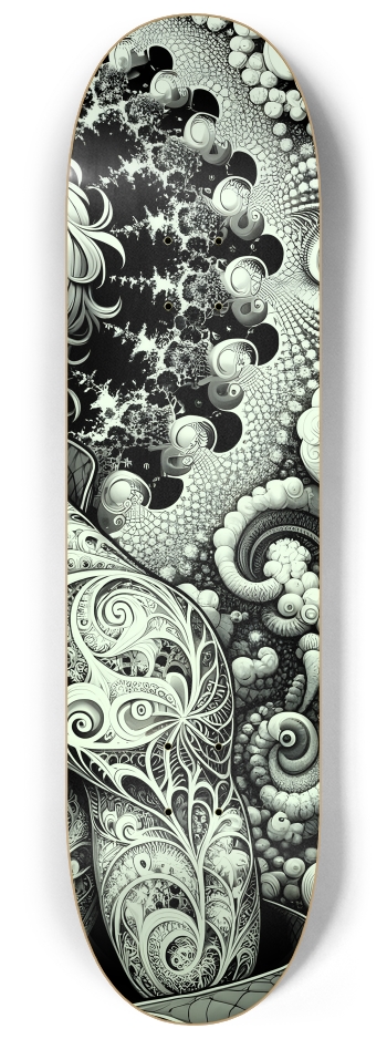 B&W Fractal Man #48 #3 8-1/4 Skateboard Deck